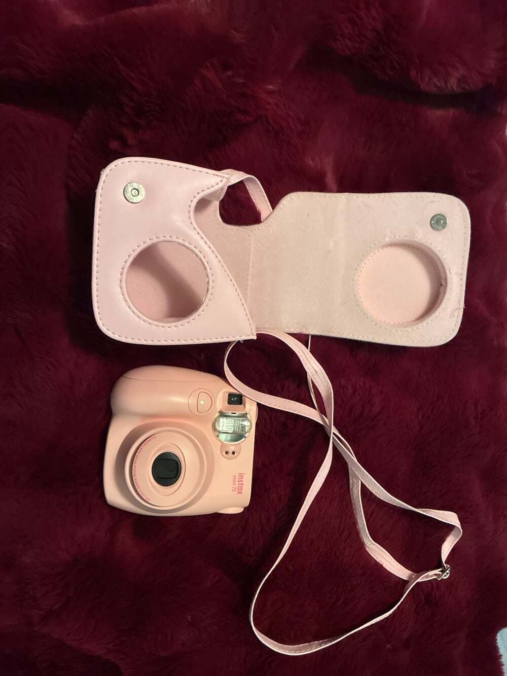 Fujifilm Instax Mini 7S Instant Film Camera & Matching Pink Carrying Case A587